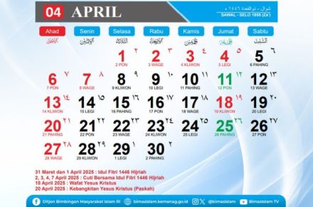 Liburan Pertengahan Bulan April 2025: Catat Hari Libur Nasional dan Tanggal Merah