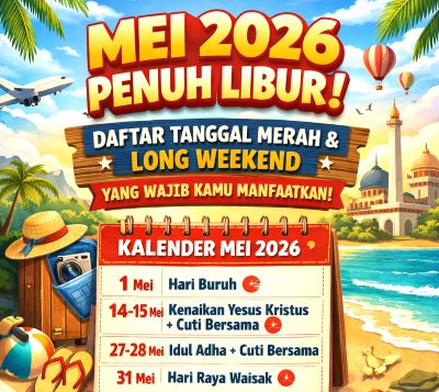 Catat! Kalender Mei 2026 Hadirkan 3 Long Weekend, Waktu Terbaik untuk Liburan Hemat