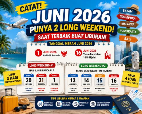 Catat! Tanggal Merah dan Long Weekend Juni 2026, Saat Terbaik Rencanakan Liburan Murah