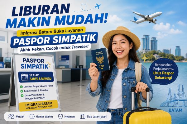Liburan Makin Mudah! Imigrasi Batam Buka Layanan Paspor Simpatik Akhir Pekan, Cocok untuk Traveler