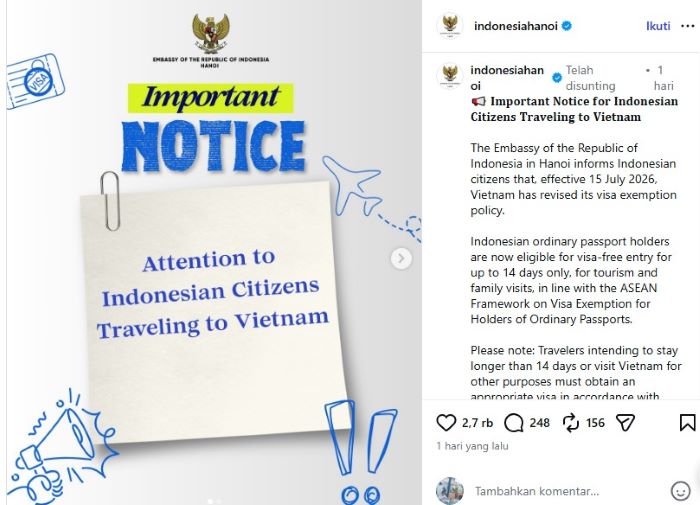 Jangan Sampai Ditolak Masuk! Vietnam Ubah Aturan Bebas Visa untuk WNI, Ini Detailnya