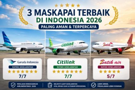 7 Maskapai Paling Aman di Indonesia 2026, Garuda dan Citilink Raih Nilai Sempurna 7 Bintang!