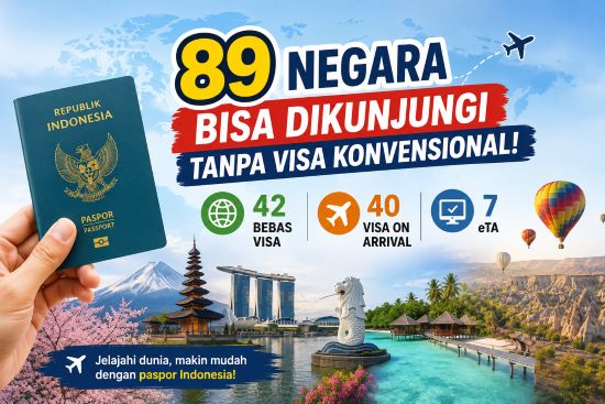 Paspor Indonesia Makin Sakti! 89 Negara Bisa Dikunjungi Tanpa Visa Konvensional
