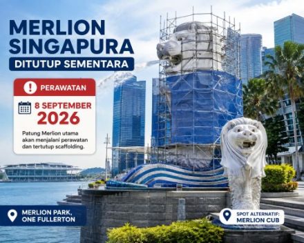 Wajib Tahu Sebelum ke Singapura! Merlion Utama Ditutup Sementara 8 September 2026